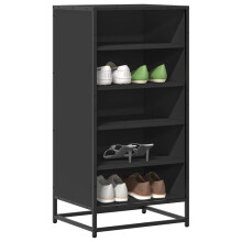 Berkfield Shoe Rack Black 48x38x97.5 cm Engineered Wood