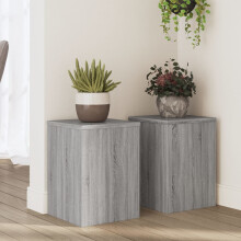 Berkfield Plant Stands 2 pcs Grey Sonoma 25x25x35 cm Engineered Wood