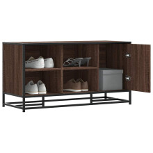Berkfield Shoe Bench Brown Oak 100x40x53.5 cm Engineered Wood and Metal