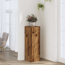 Berkfield Plant Stand Old Wood 33x33x100 cm Engineered Wood
