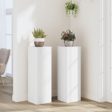 Berkfield Plant Stand 2pcs White 25x25x80 cm Engineered Wood