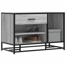 Berkfield Shoe Bench Grey Sonoma 80x40x53.5 cm Engineered Wood and Metal