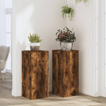 Berkfield Plant Stands 2 pcs Smoked Oak 30x30x70 cm Engineered wood