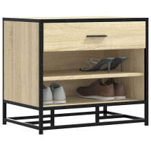 Berkfield Shoe Bench Sonoma Oak 60x40x53.5 cm Engineered Wood and Metal