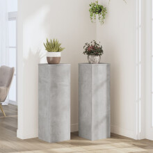 Berkfield Plant Stand 2pcs Concrete Grey 25x25x80 cm Engineered Wood