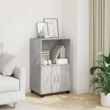 Berkfield Rolling†Cabinet Concrete Grey 55x40x91 cm Engineered Wood