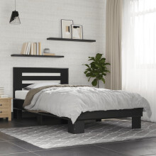 Berkfield Bed Frame without Mattress Black 75x190 cm Small Single