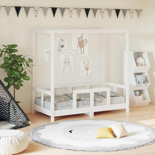 Berkfield Kids Bed Frame White 70x140 cm Solid Wood Pine
