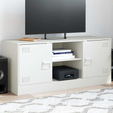 Berkfield TV Cabinet White 99x39x44 cm Steel