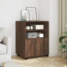 Berkfield Rolling Cabinet Brown Oak 60x48x81 cm Engineered Wood