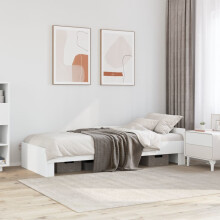 Berkfield Bed Frame without Mattress White 90x200 cm Engineered Wood