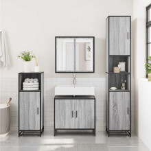 Berkfield Bathroom Sink Cabinet Grey Sonoma 65x33x60 cm Engineered Wood