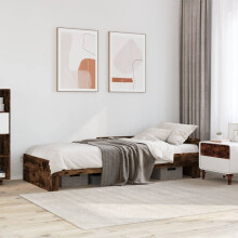 Berkfield Bed Frame without Mattress Smoked Oak 90x190 cm Single Engineered Wood