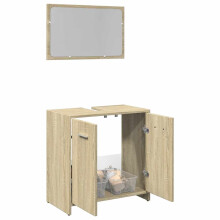 Berkfield 2 Piece Bathroom Furniture Set Sonoma Oak Engineered Wood