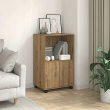 Berkfield Rolling†Cabinet Artisian Oak 55x40x91 cm Engineered Wood