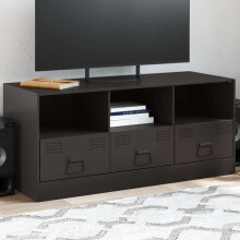 Berkfield TV Cabinet Black 99x39x44 cm Steel