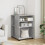 Berkfield Side Table with Wheels Concrete Grey 55x60x78 cm Engineered Wood 1