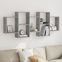 Berkfield Wall Shelf Concrete Grey 159x18x65 cm Engineered Wood