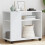 Berkfield Side Table with Wheels White 70x35x60 cm Engineered Wood 1