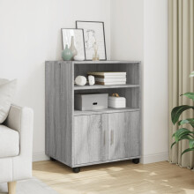 Berkfield Rolling Cabinet Grey Sonoma 60x48x81 cm Engineered Wood