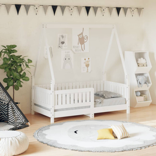 Berkfield Kids Bed Frame White 70x140 cm Solid Wood Pine