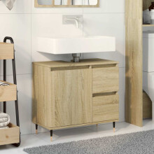 Berkfield Bathroom Sink Cabinet Sonoma Oak 65x33x60 cm Engineered Wood