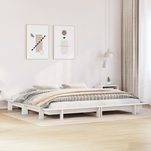 Berkfield Bed Frame without Mattress White 160x200 cm Solid Wood Pine