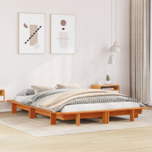 Berkfield Bed Frame without Mattress Wax Brown 120x200 cm Solid Wood Pine