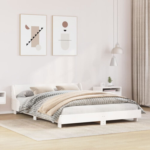 Berkfield Bed Frame without Mattress White 160x200 cm Solid Wood Pine