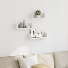 Berkfield Wall Shelf 3 pcs White Engineered Wood