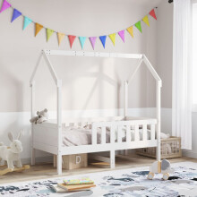 Berkfield Kids' House Bed Frame without Mattress White 80x160 cm Pine