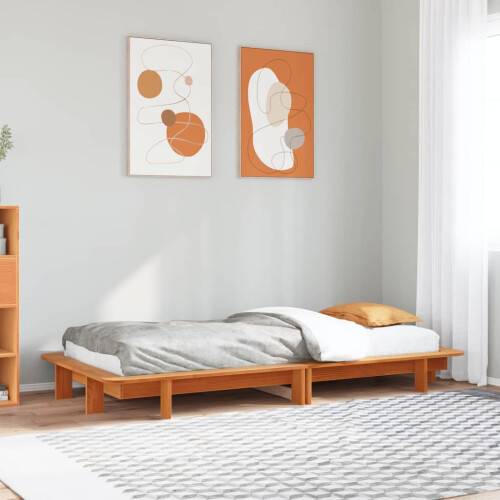 Berkfield Bed Frame without Mattress Wax Brown 90x190 cm Single Solid Wood Pine