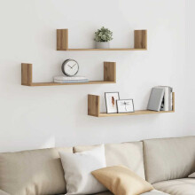 Berkfield Wall Shelves 3 pcs Artisian Oak 80x18x18 cm Engineered Wood
