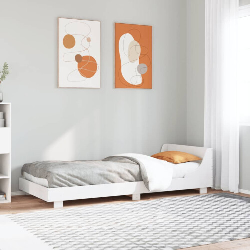 Berkfield Bed Frame without Mattress White 100x200 cm Solid Wood Pine