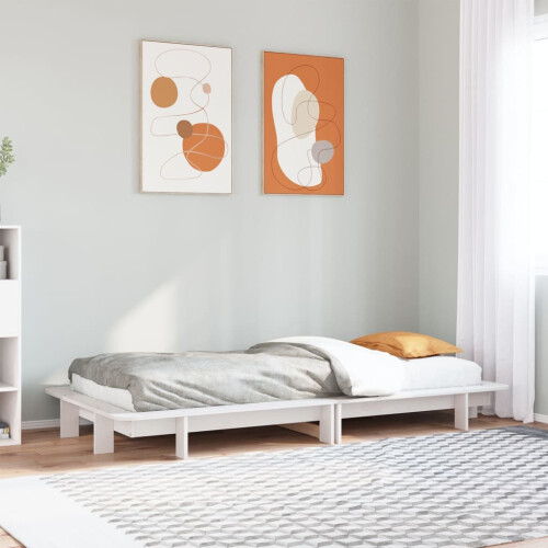 Berkfield Bed Frame without Mattress White 75x190 cm Small Single Solid Wood Pine