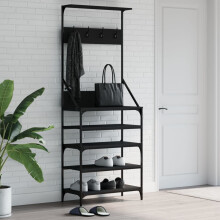 Berkfield Clothes Rack with Shoe Storage Black 70x34x184 cm
