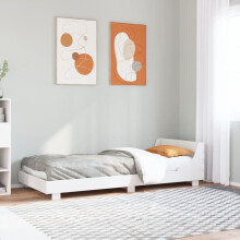 Berkfield Bed Frame without Mattress White 75x190 cm Small Single Solid Wood Pine