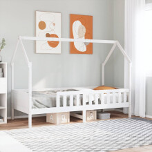 Berkfield Kids' House Bed Frame without Mattress White 90x190 cm Single Pine