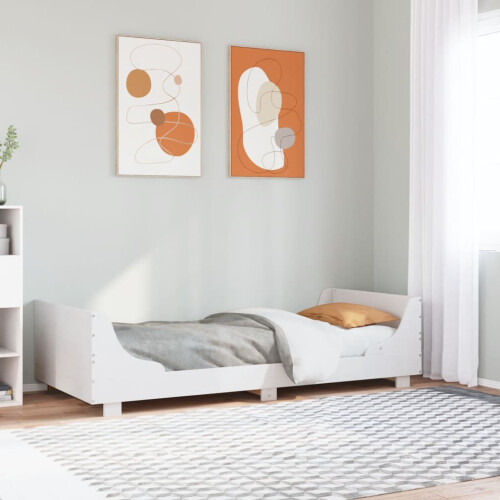 Berkfield Bed Frame without Mattress White 100x200 cm Solid Wood Pine