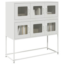 Berkfield Sideboard White 100.5x39x107 cm Cold-rolled Steel