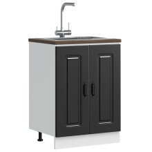 Berkfield Sink Base Cabinet Kalmar Black 60x46x81.5 cm Engineered Wood