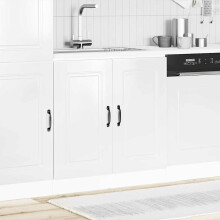 Berkfield Sink Base Cabinet Kalmar High Gloss White 80x46x81.5 cm Engineered Wood