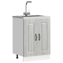 Berkfield Sink Base Cabinet Kalmar Grey Sonoma 60x46x81.5 cm Engineered Wood