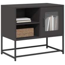 Berkfield TV Cabinet Black 68x39x60.5 cm Steel