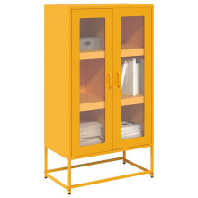 Berkfield Highboard Mustard Yellow 68x39x123 cm Steel
