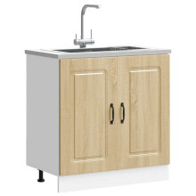 Berkfield Sink Base Cabinet Kalmar Sonoma Oak 80x46x81.5 cm Engineered Wood