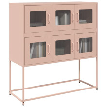 Berkfield Sideboard Pink 100.5x39x107 cm Cold-rolled Steel