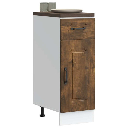 Berkfield Kitchen Base Cabinet Kalmar Smoked Oak Engineered Wood