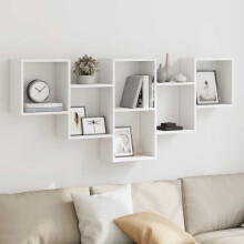 Berkfield Wall Shelf White 159x18x66 cm Engineered Wood