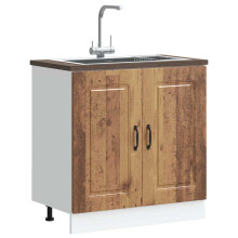 Berkfield Sink Base Cabinet Kalmar Old Wood 80x46x81.5 cm Engineered Wood